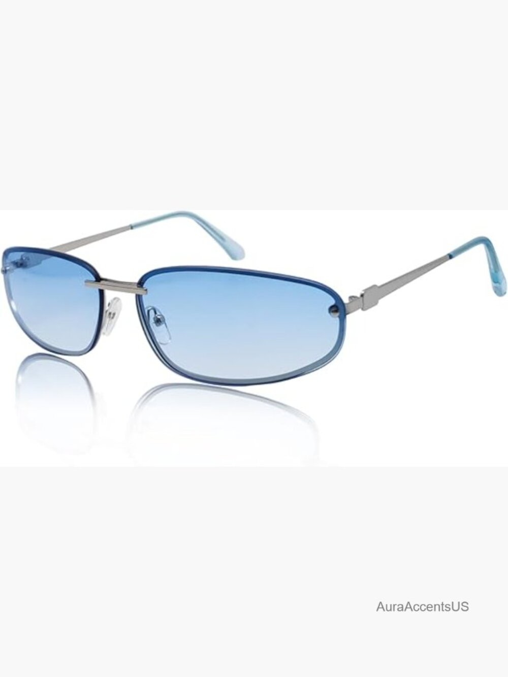 Vintage Y2K Wrap Around Sunglasses Retro 2000s Oval Metal Frame Unisex UV400